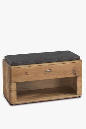 Schuhschrank Massiv-Eichenholz mit Soft-Close und Kissen